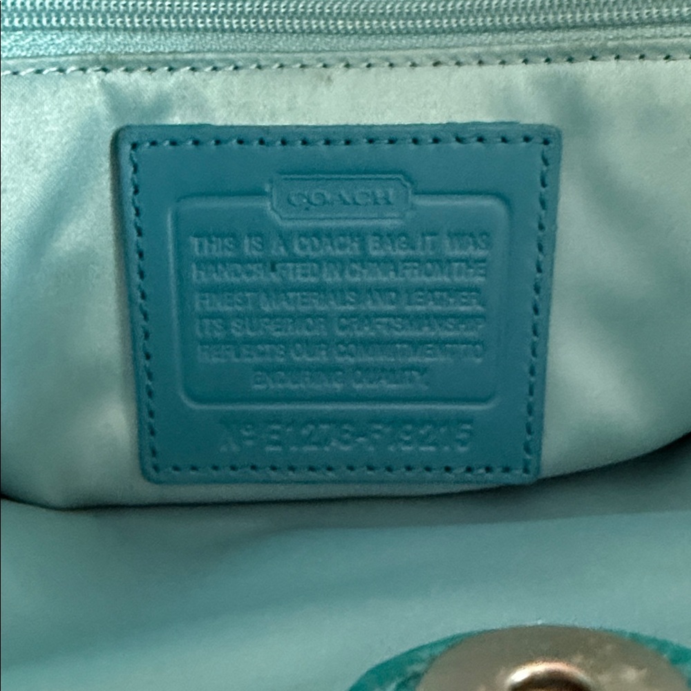 Coach Turquoise Shoulder Bag - Picture 8 of 10